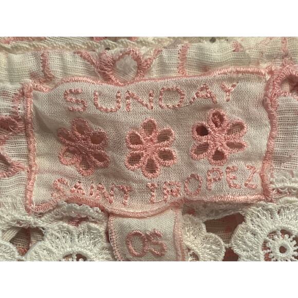 M1-10 SUNDAY ST. STROPEZ Women's Halter Mini Dress Lace Pink/White Size S - Picture 6 of 6